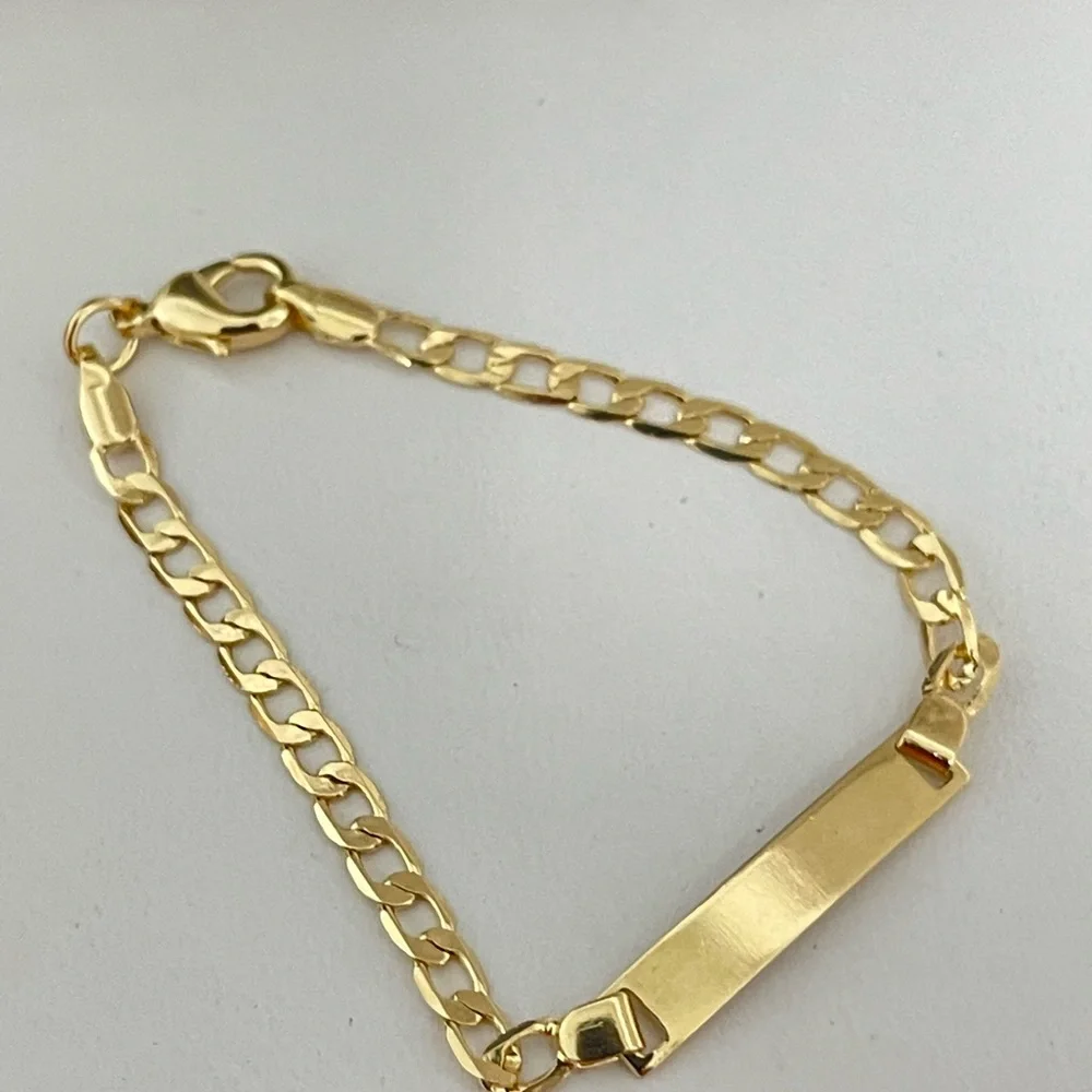 18k Gold Filled Miami Link Children ID Bracelet